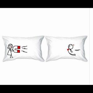 Adorable set of couples pillow cases. Standard size.